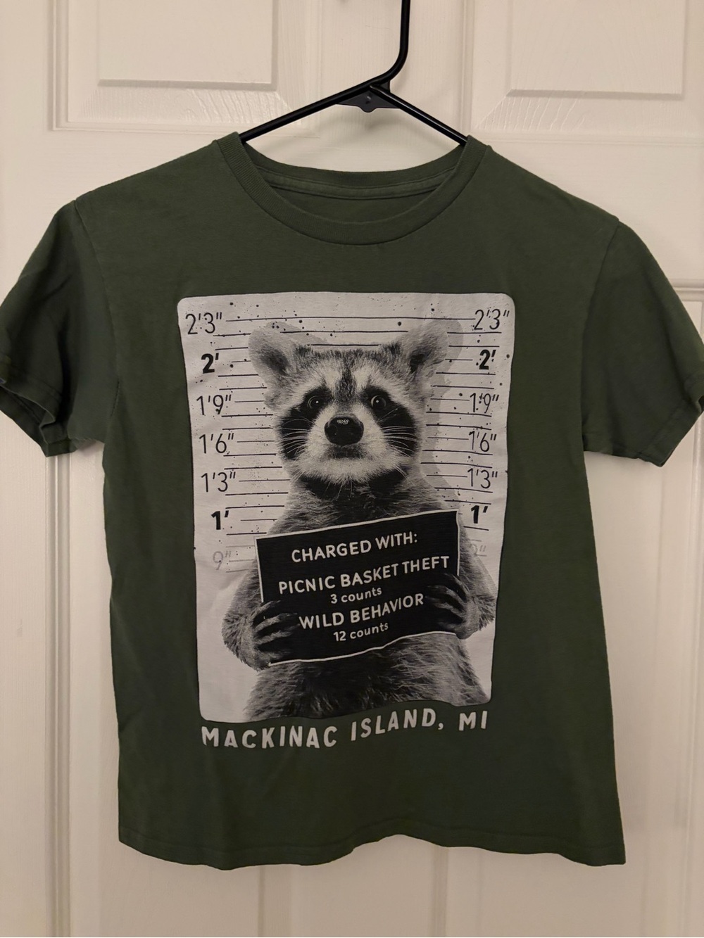 Unk Olive Green Raccoon Mugshot Graphic Tee